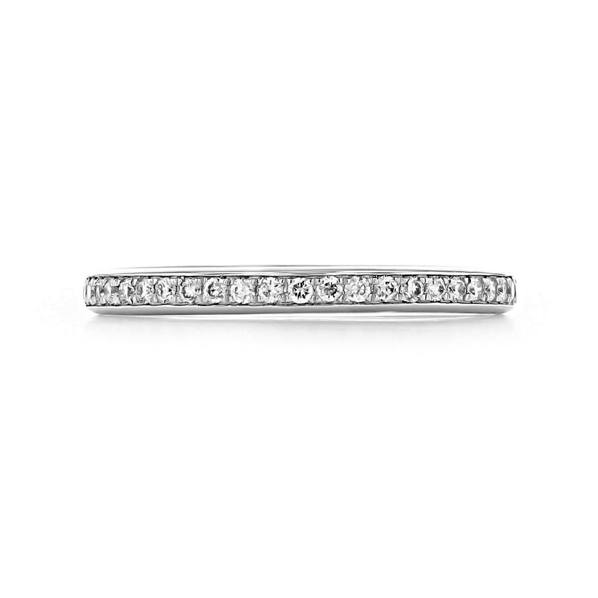 Silver-toned Pavé Set Diamond Band | GC19B featuring a row of diamonds along the band.
