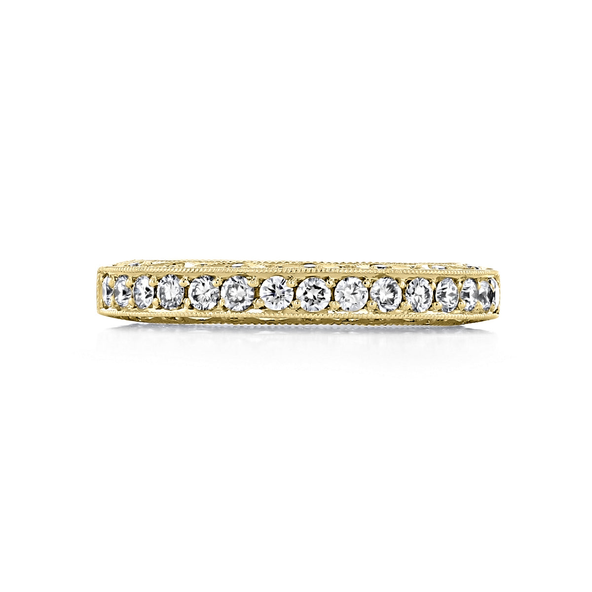 A Classic Crescent | Diamond Band - HT2229-40XY by Tacori, featuring a continuous row of round pavé-set diamonds in an eternity style.
