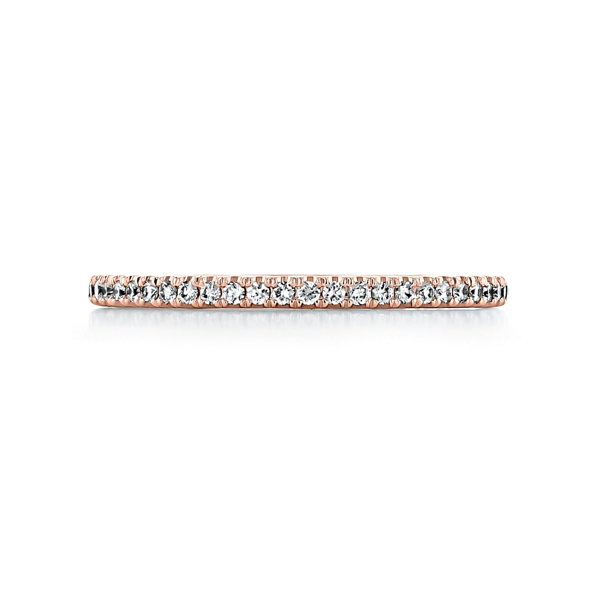 Tacori Petite Crescent | Diamond Band - HT254515BPK rose gold eternity wedding band set with a continuous row of round diamonds.