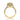 A hand-crafted gold Petite Crescent | Round Bloom Engagement Ring - HT2556RD7Y with a round center diamond, featuring a decorative gallery and accent diamonds set along the band.