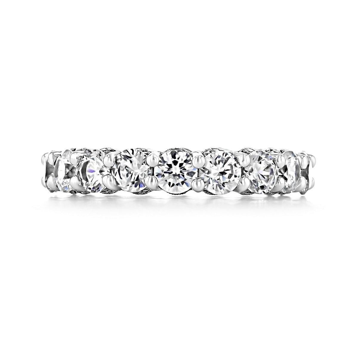 Tacori RoyalT | Eternity Band - HT263365, a silver eternity band set with round brilliant diamonds in a micro-prong setting.