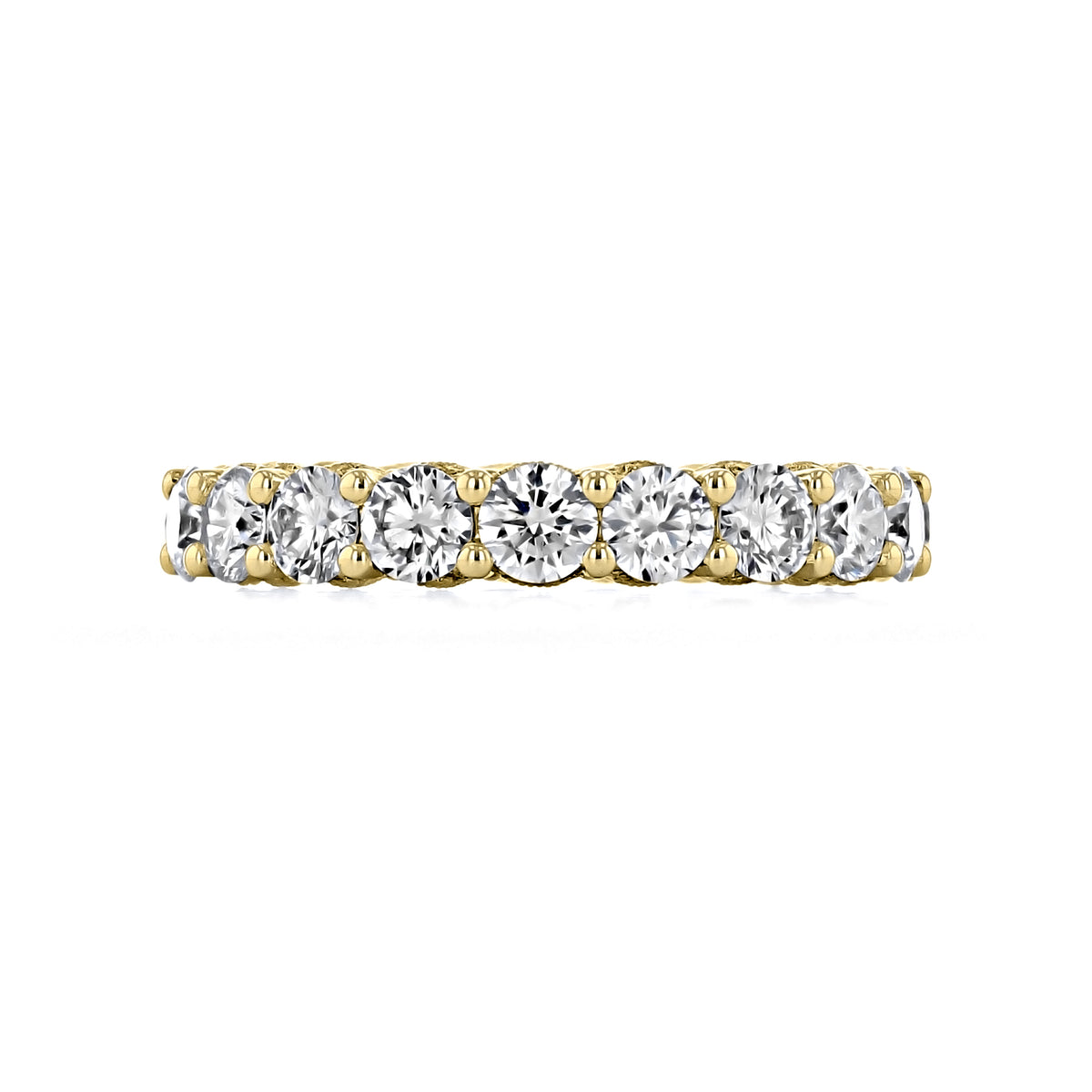Tacori RoyalT | Wedding Band - HT2632W65Y, an 18k yellow gold eternity band featuring a continuous row of round brilliant-cut diamonds.