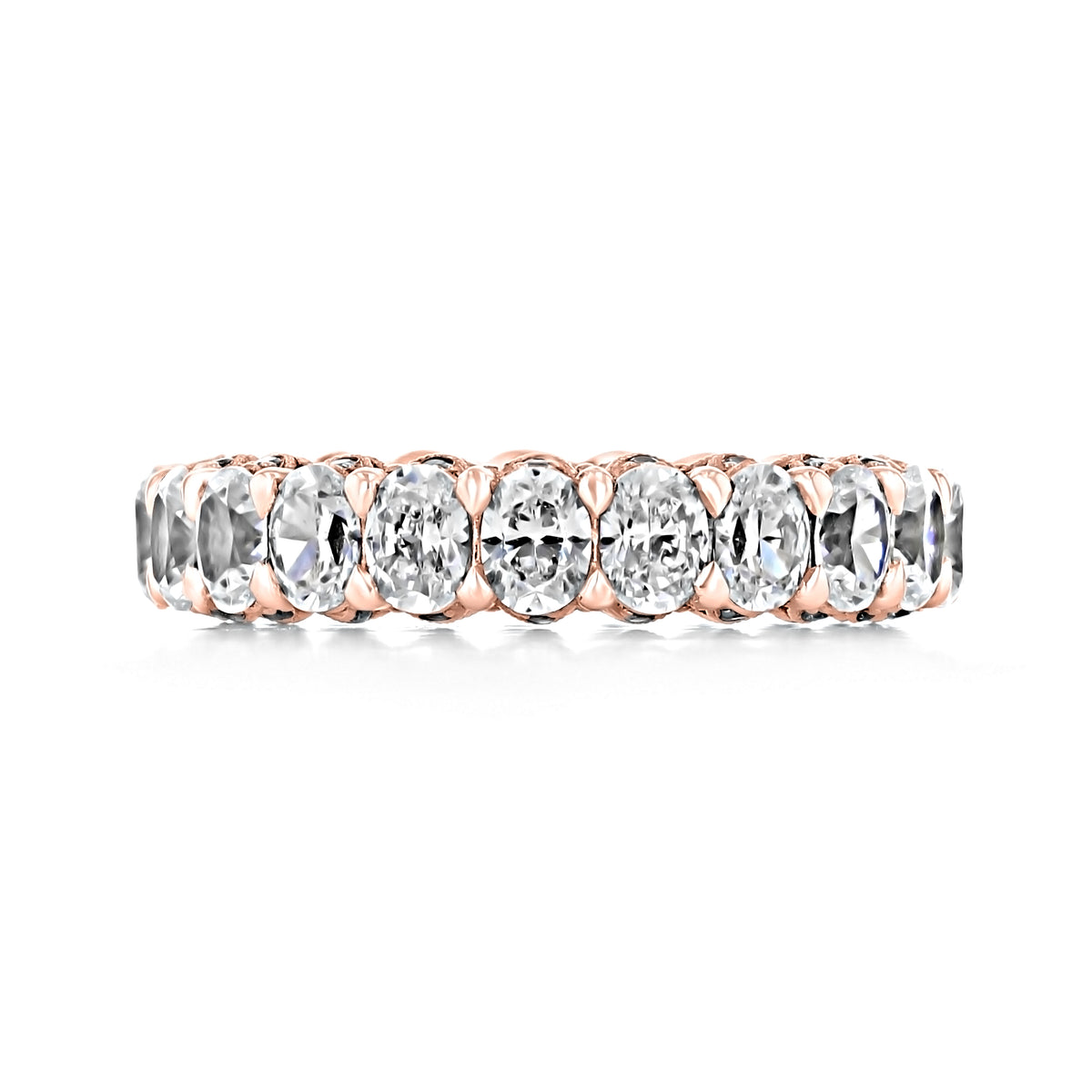 RoyalT | Eternity Band - HT263665PK in rose gold, featuring a continuous row of oval-cut stones finished with Tacori crescent details.