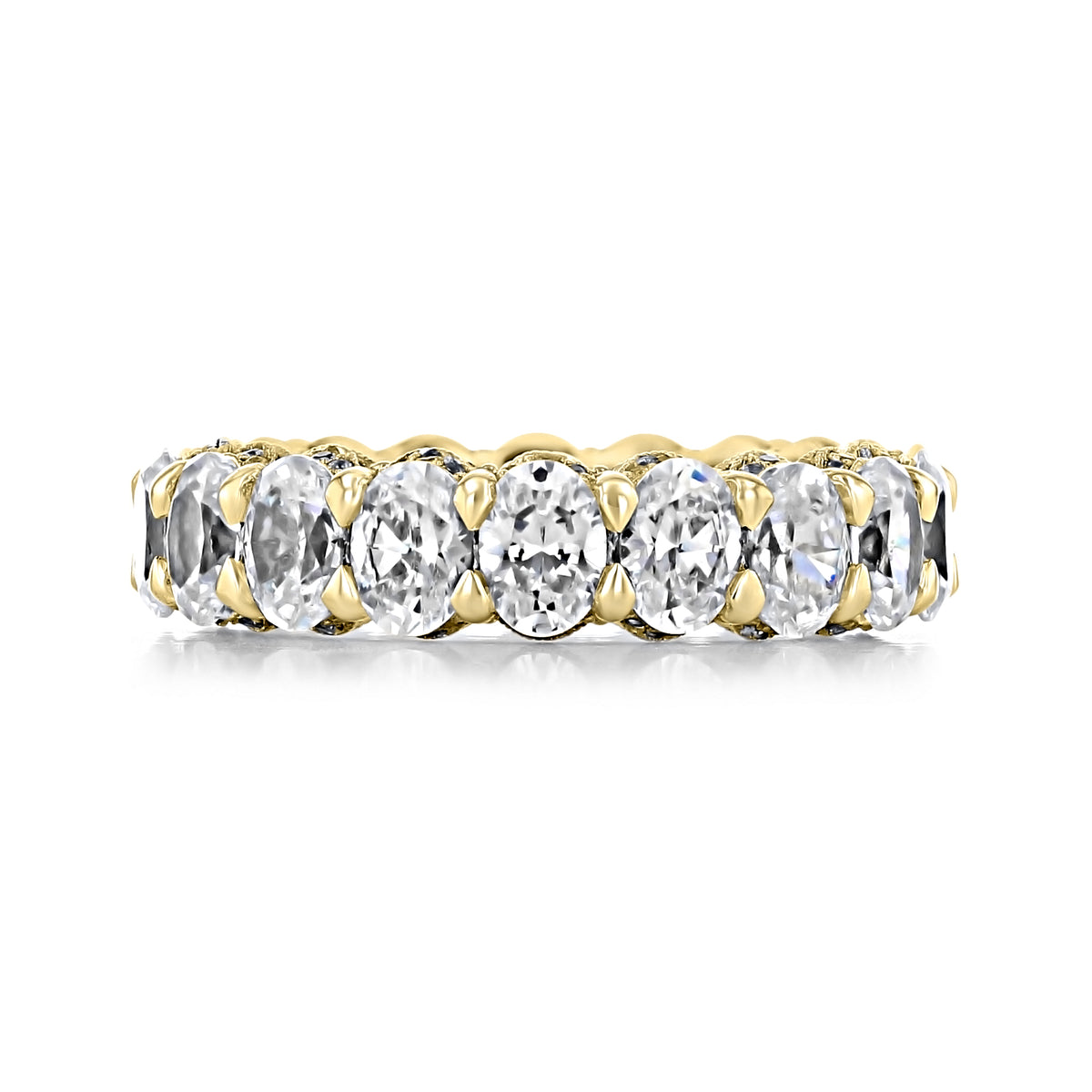 Yellow gold Tacori RoyalT | Eternity Band - HT263865Y featuring a continuous row of oval-cut diamonds held in prongs.