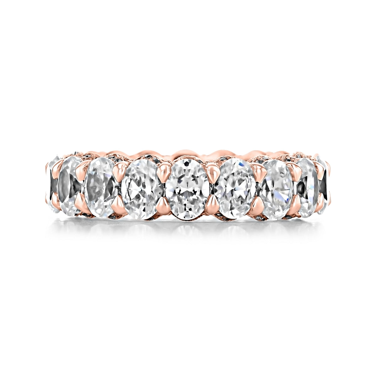 Tacori RoyalT | Eternity Band - HT263865PK, a rose gold eternity band featuring a continuous row of oval-cut diamonds held in prong settings.