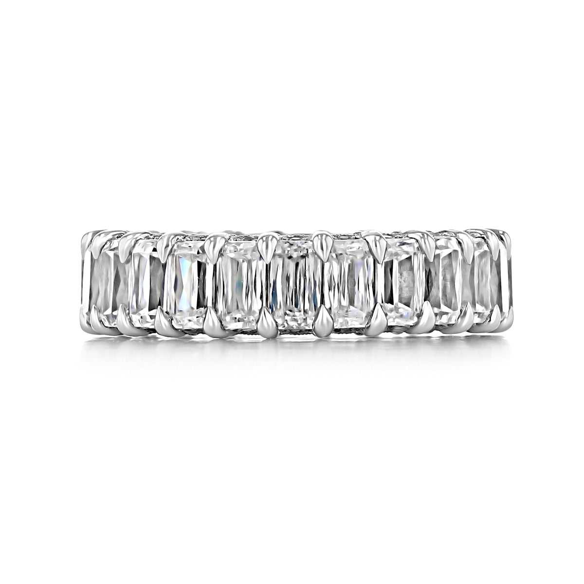 Tacori RoyalT | Eternity Band - HT264765 featuring a continuous row of emerald-cut diamonds set in metal prongs.