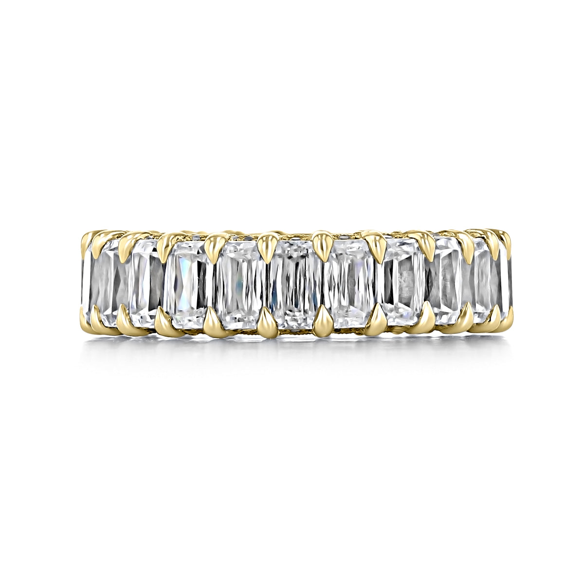 Tacori RoyalT | Eternity Band - HT264765Y in yellow gold featuring a continuous row of emerald-cut diamonds held by gold prongs.