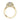 Tacori RoyalT Round 3-Stone Engagement Ring HT2655RD85Y in yellow gold with a round center diamond, side stones, and pavé accents along the band and intricate gallery.