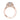 Rose gold Tacori RoyalT | Round 3-Stone Engagement Ring - HT2655RD85PK featuring a round center diamond, two smaller side stones, and intricate diamond-encrusted scrollwork along the band.