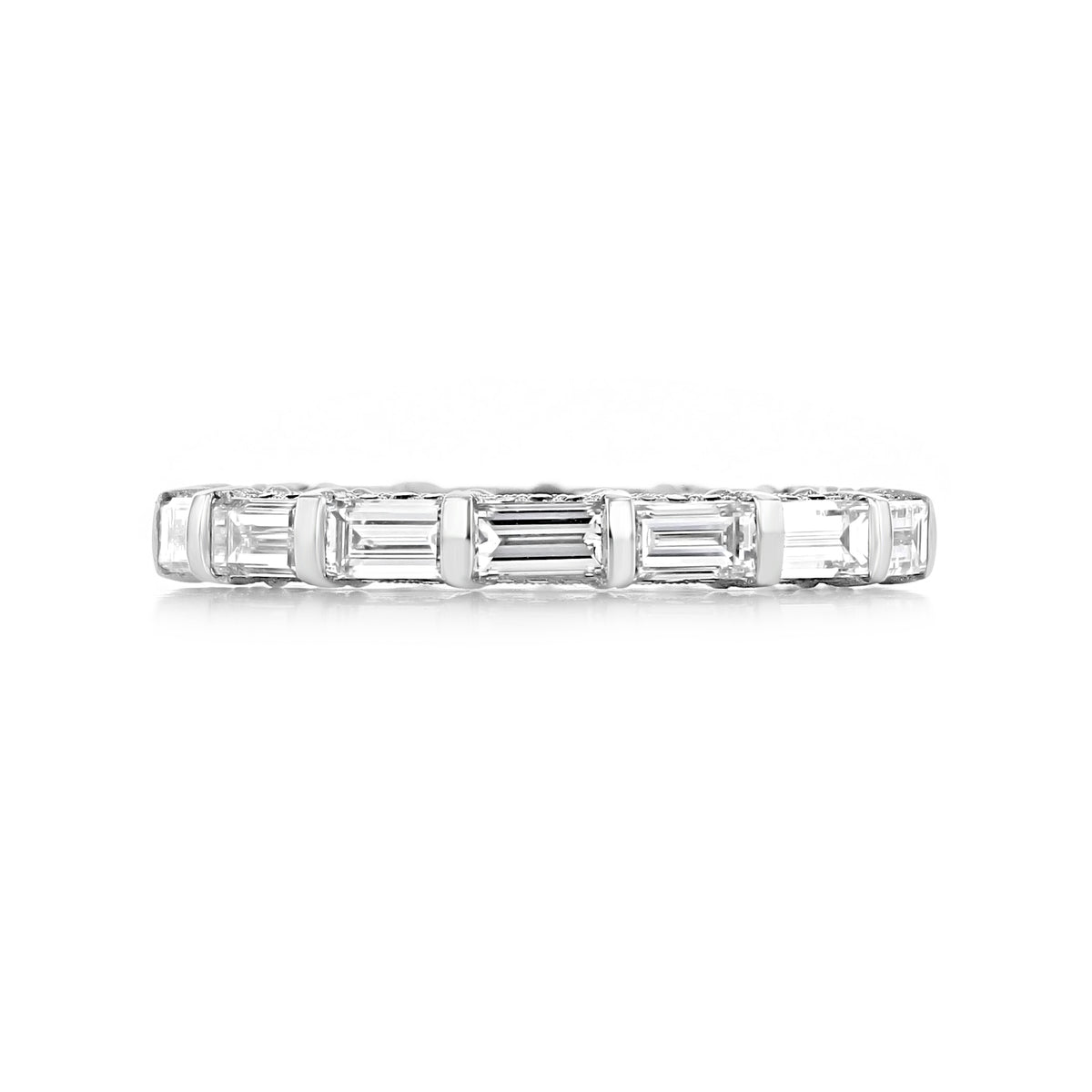 Tacori RoyalT | Wedding Band - HT265865 eternity band featuring rectangular baguette-cut diamonds set in a platinum channel.