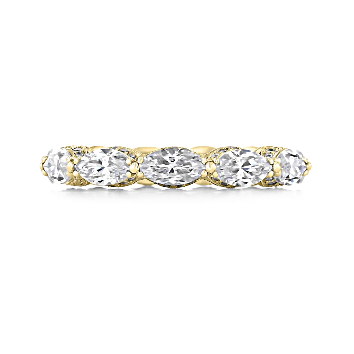 Tacori RoyalT | Eternity Band - HT266165Y in yellow gold featuring a row of marquise-cut diamonds.