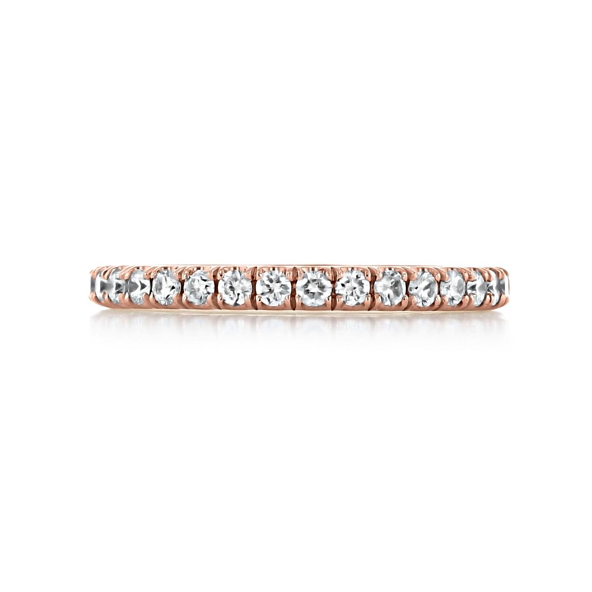 Solina | 2mm Diamond Eternity Band in rose gold set with a continuous row of micro-prong diamonds.