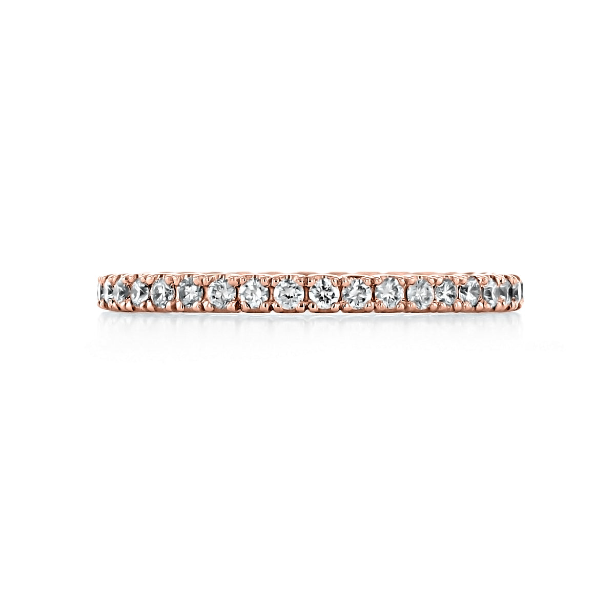 Solea 1.75mm Micro-Prong Diamond Eternity Band in rose gold, featuring a thin profile set with small round stones in a micro-prong style.