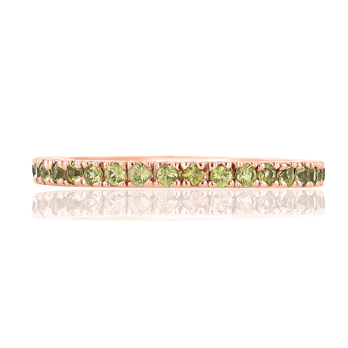 Gabriel NY Yellow Sapphire Stackable Band | LB87 in 14k rose gold, featuring a continuous row of round yellow sapphires.