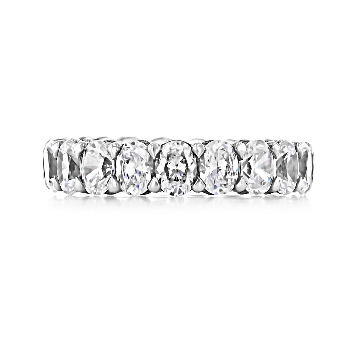 Tacori RoyalT | Eternity Band - HT263765W set with a continuous row of oval-shaped diamonds.