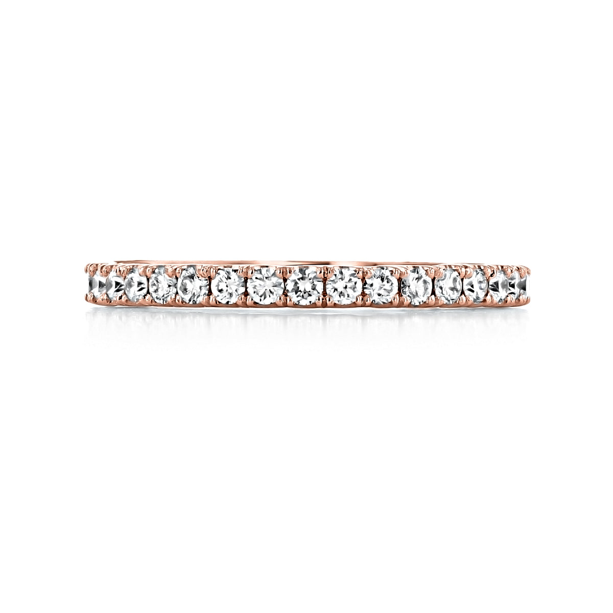 Tacori Coastal Crescent | Diamond Band - P1042B34FPK in 14k rose gold, featuring a continuous row of round diamonds.