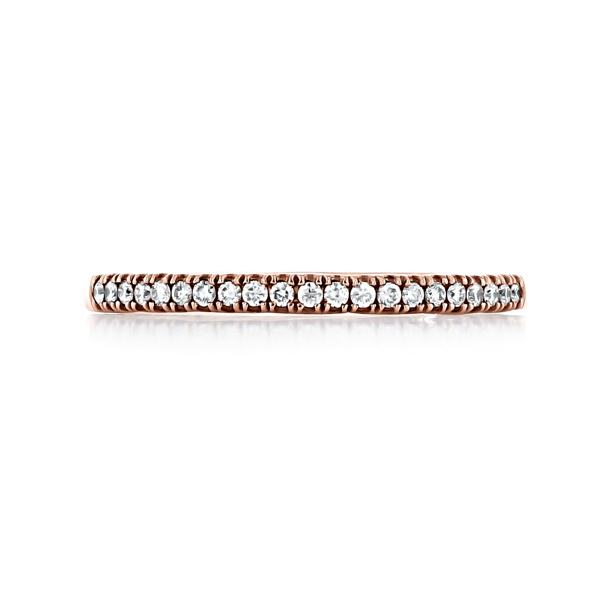 Coastal Crescent | Diamond Band - P104BFPK in 14k rose gold, featuring a continuous row of round diamonds.