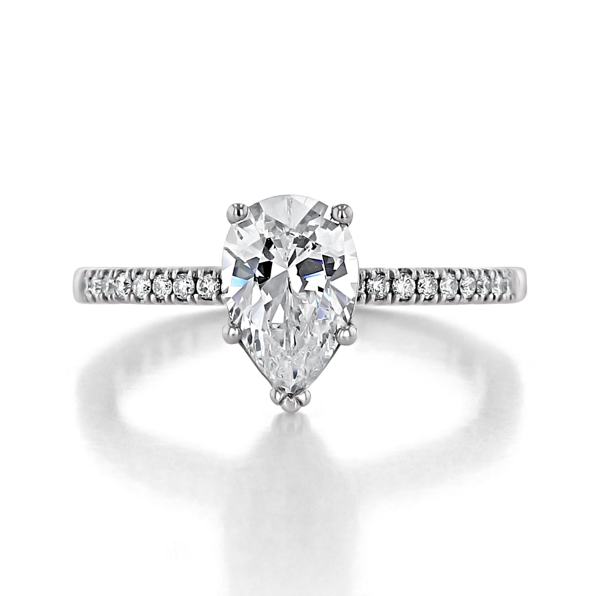 Coastal Crescent | Pear Solitaire Engagement Ring - P104PS9X6 with a pear-shaped diamond solitaire on a Tacori pavé-set band.