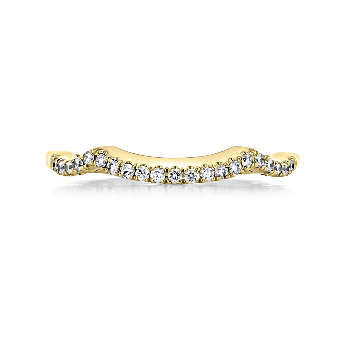 Tacori Coastal Crescent | Curved Diamond Band - P105BFY in 14k yellow gold, featuring a curved shape set with a row of small diamonds.