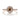 Makur Morganite Engagement Ring | R868-4 featuring a round peach-colored morganite stone in a rose gold setting with a diamond halo and pavé band.