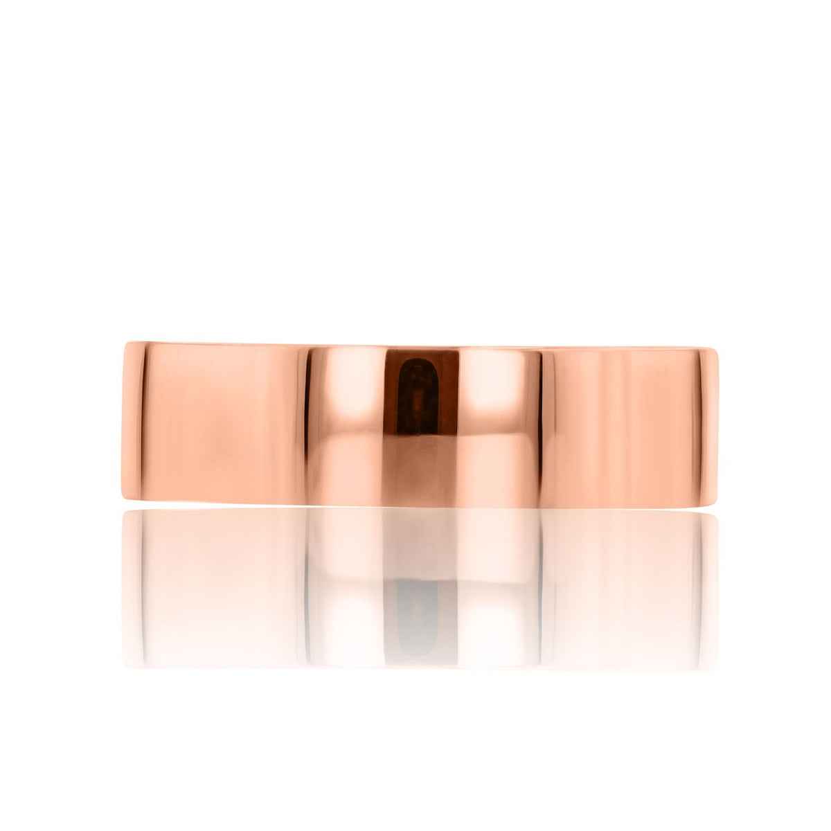 Tacori | Men’s Flat-Top Polished Wedding Band - 140-6R in rose gold with a flat-top and polished finish.