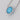 Crescent Embrace Neo-Turquoise Fashion Necklace | SN15305 featuring an oval neo-turquoise cabochon pendant in a metallic setting on a delicate bohemian blue chain link necklace.