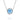 Crescent Crown Swiss Blue Topaz Fashion Necklace featuring a round Swiss Blue Topaz gemstone set in a textured silver basket pendant on a delicate chain.