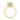 Delilah round solitaire engagement ring featuring a round diamond held in a gold, decorative tulip 6-prong crown setting.