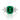 Emerald Three-Stone Engagement Ring | TR93 featuring a large, lab-grown emerald-cut green stone flanked by two emerald-cut diamonds on a 14K white gold band.