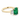Emerald Three-Stone Engagement Ring | TR93 featuring a 14K yellow gold band, a large emerald-cut lab-grown emerald center stone, and two baguette-cut diamonds.