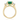 Emerald Three-Stone Engagement Ring | TR93 featuring a 14K yellow gold band with a large rectangular lab-grown emerald center stone flanked by two smaller trapezoid-cut diamonds.