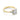 Emery | Trillion Three-Stone Engagement Ring in 14k yellow gold featuring a rectangular radiant cut moissanite center stone flanked by two smaller triangular side stones.