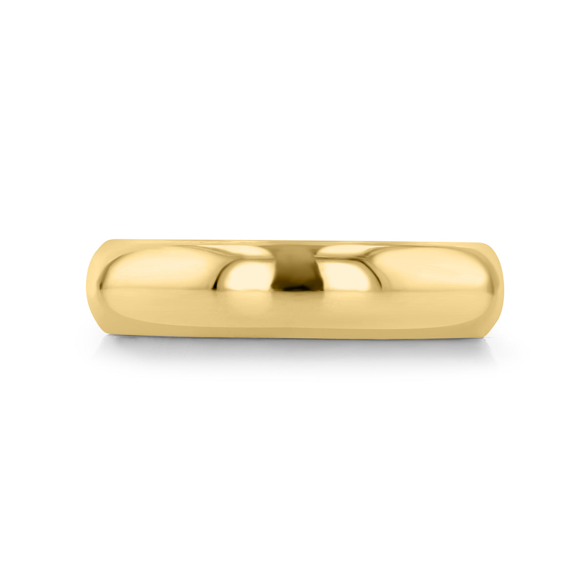 Carmel 4.5mm High Dome Polished Wedding Band in gold with a classic high-dome finish.