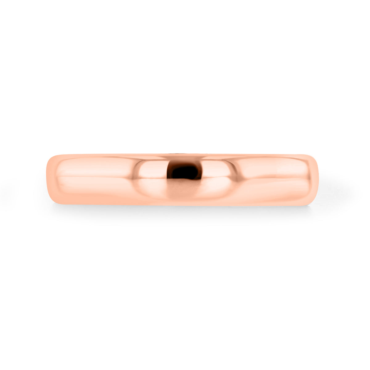 Clarita 3.5mm Low Dome Polished Wedding Band in rose gold with a smooth, low-domed profile.