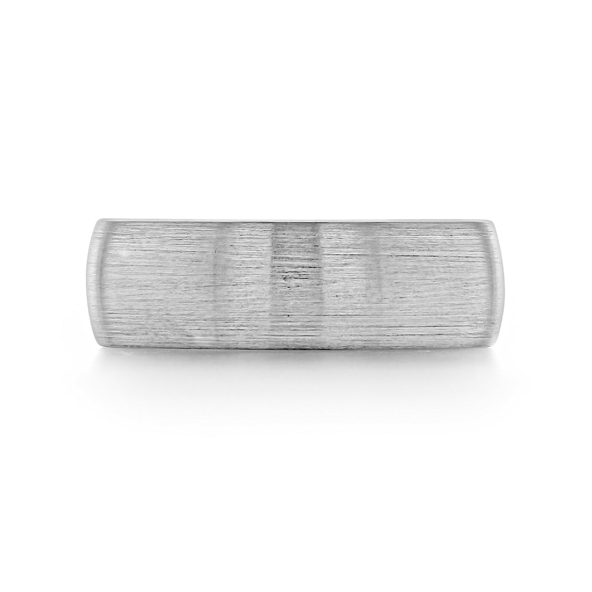 7mm Brushed Wedding Band | WB497-B in 14k grey gold with a wide, brushed finish.