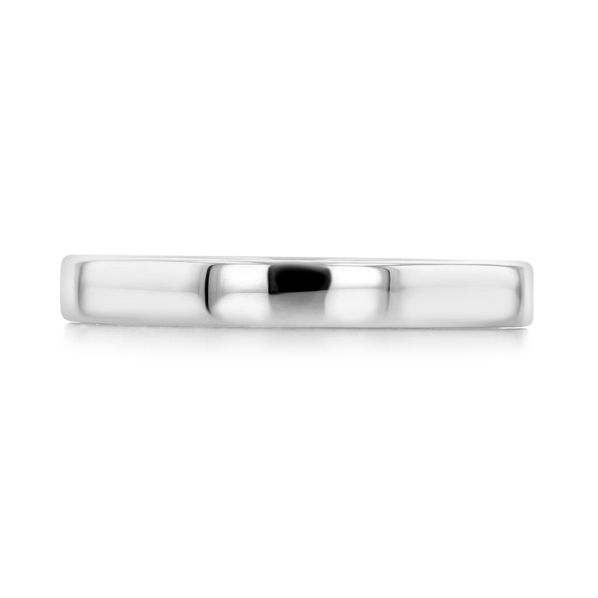 A thin, polished silver-tone Elida | 2.7mm Polished Wedding Band with a minimalist design.