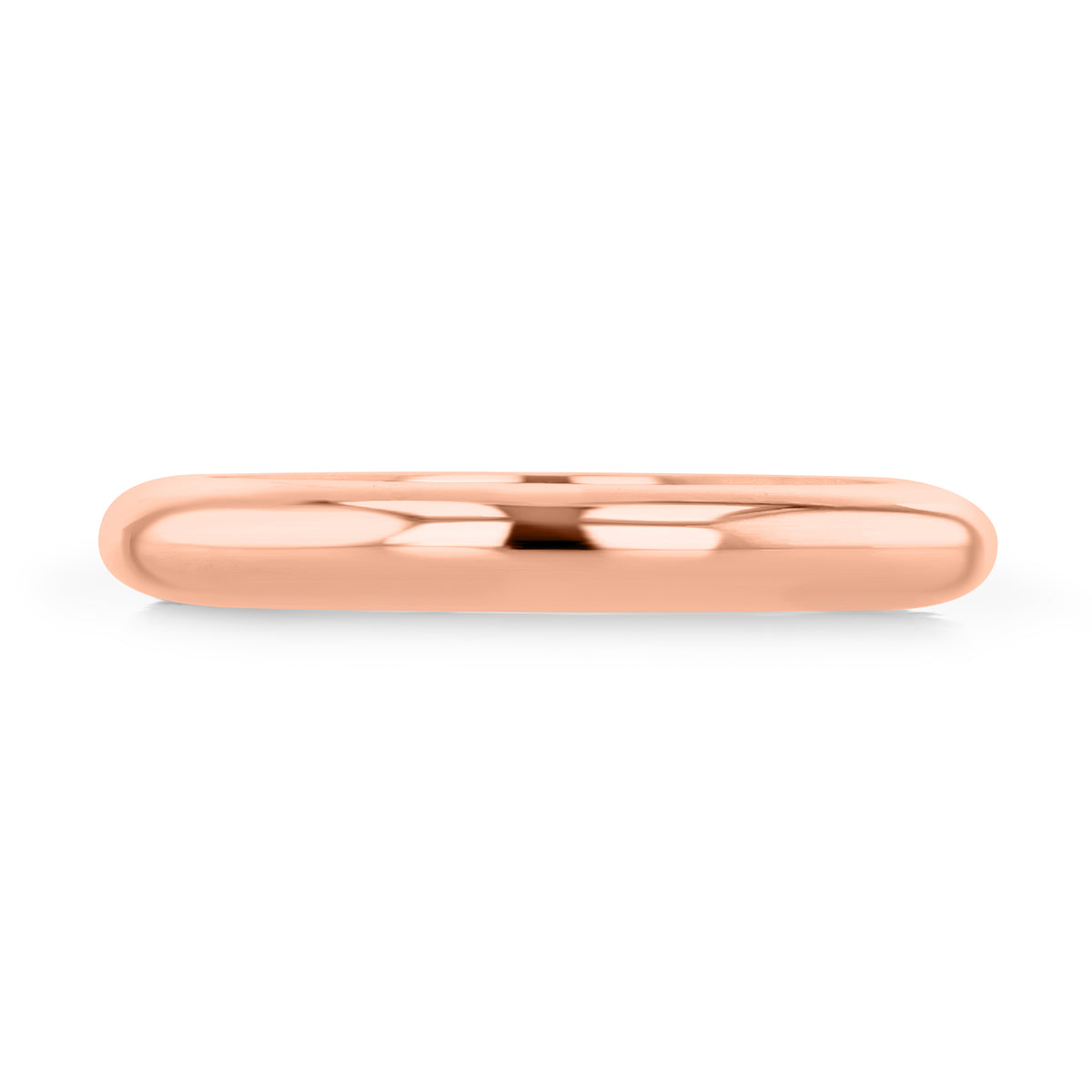 A polished, 3.2mm high-dome rose gold Carmel | 3.2mm High Dome Polished Wedding Band by Icing On The Ring.