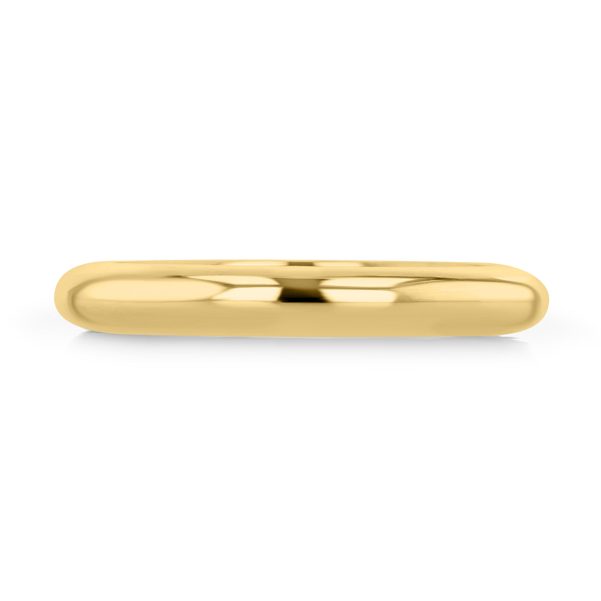 Carmel 3.2mm High Dome Polished Wedding Band in smooth, polished yellow gold with a rounded high dome profile.