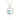 A Gemma Bloom Sky Blue Topaz Necklace | SN14002 featuring a circular silver pendant with a sky blue topaz, suspended from a chain by a small gold and silver flower-shaped bail.